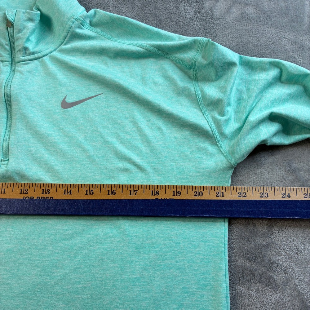 Nike Running Dri-FIT Womens Quarter Zip Pullover Teal Heather Thumbholes Medium - Picture 7 of 16